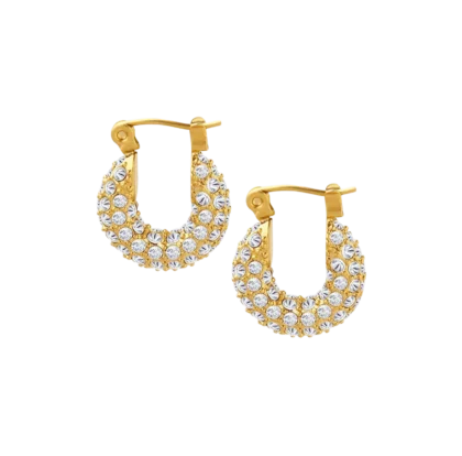 Rhinestone Gold Earrings
